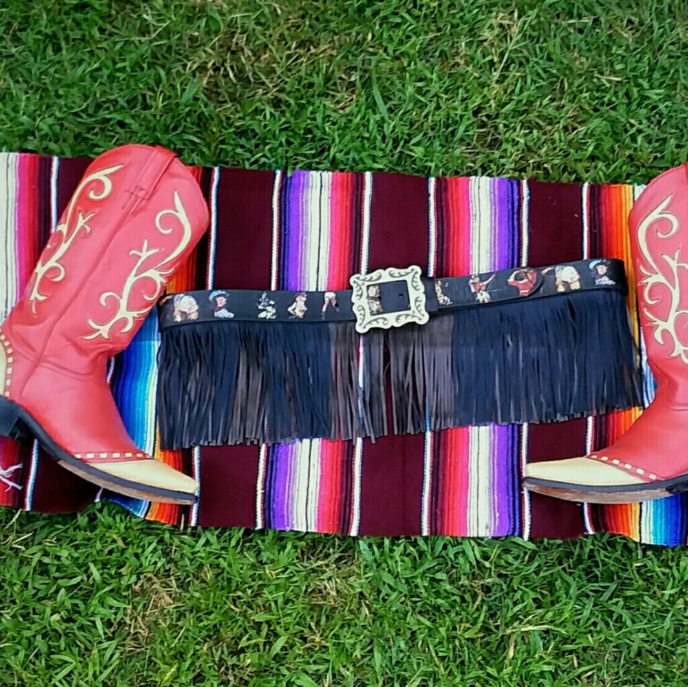 Fringe pinup Cowgirl hip belt